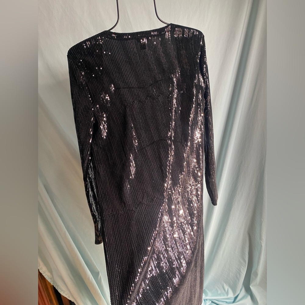 Cato Black Sequin Duster Jacket - image 4